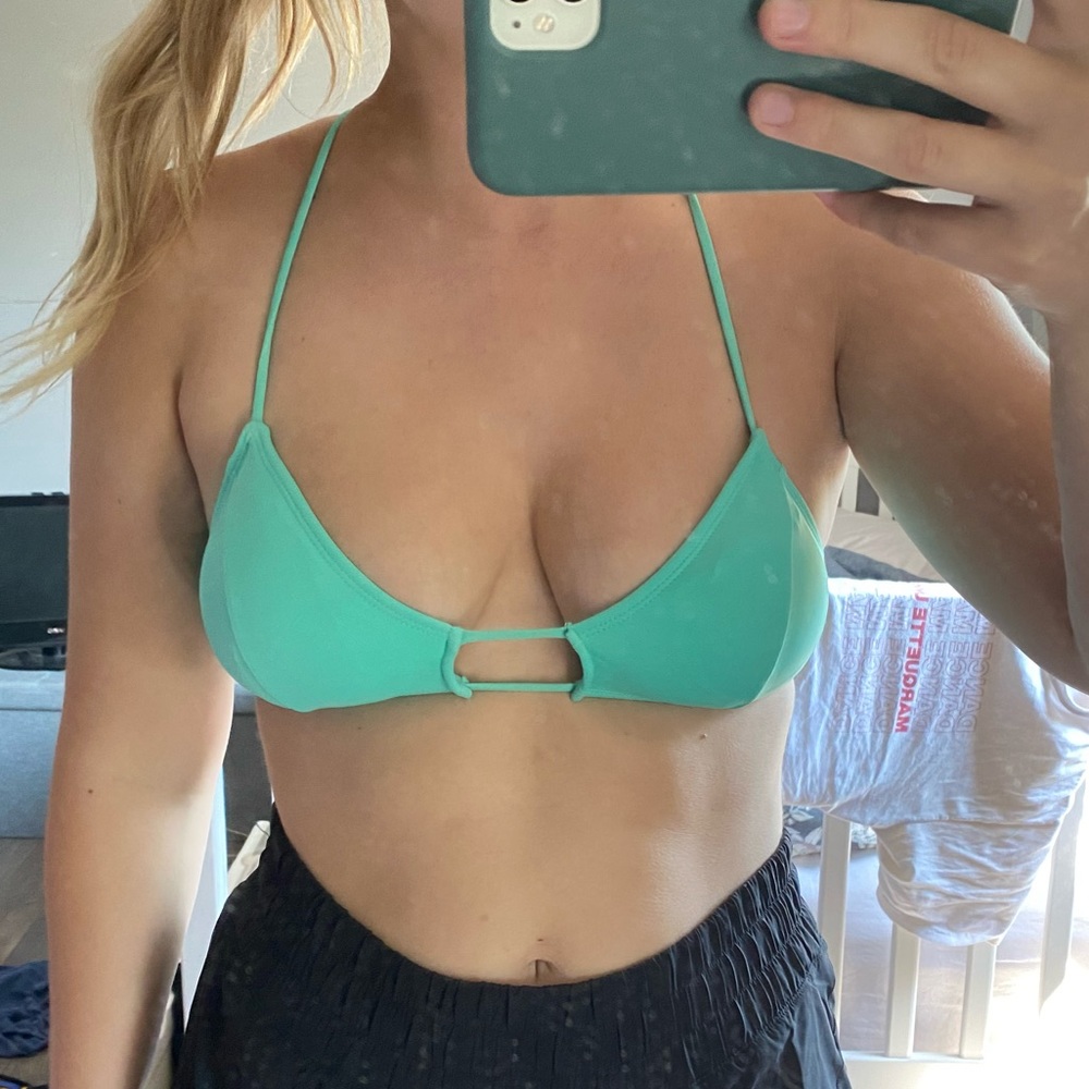 Teal Bikini Top- LA hearts